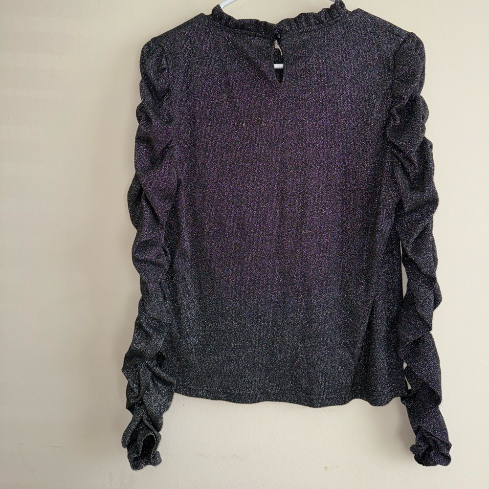 Walter Baker Long Sleeve Sparkle Valerie Blouse Size L $298 - Picture 8 of 9